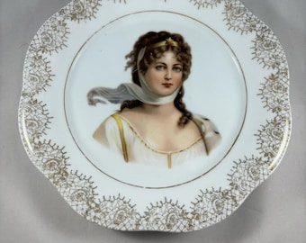 プロイセン王妃ルイーセの肖像画皿、バイエルン、5枚セット（6.5インチ