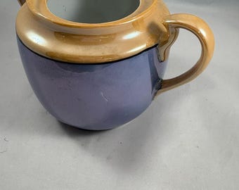 Açucareiro de porcelana japonesa Takito TT da década de 1940, sem tampa, pêssego/azul