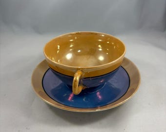 Set of 7 1920s-1930s Japanese Takito TT Porcelain Lusterware Tea
