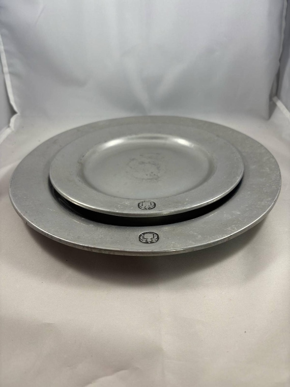1960s Wilton Armetale RWP Hallmark Pewter Dinner & Salad Plates