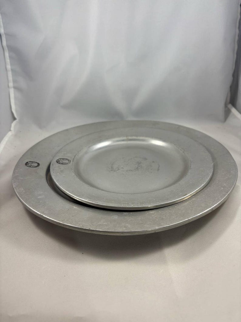 1960s Wilton Armetale RWP Hallmark Pewter Dinner & Salad Plates ...