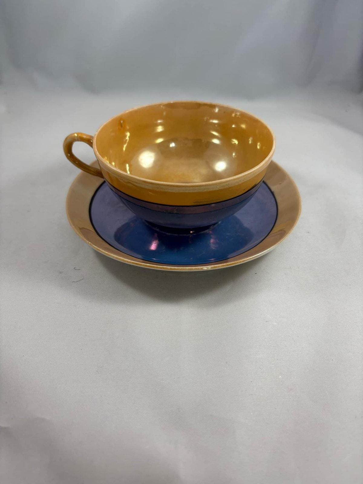 Set of 7 1920s-1930s Japanese Takito TT Porcelain Lusterware Tea