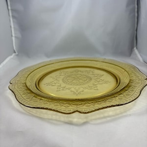 Vtg 1930s Federal Glass Patrician Spoke Yellow Depression Glass Dinner Plate