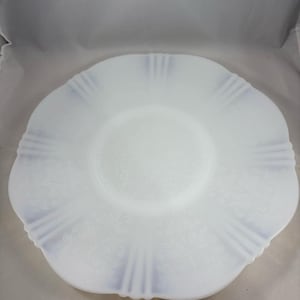 1930s American Sweetheart Monax Chop Plate MacBeth-Evans White Depression Glass