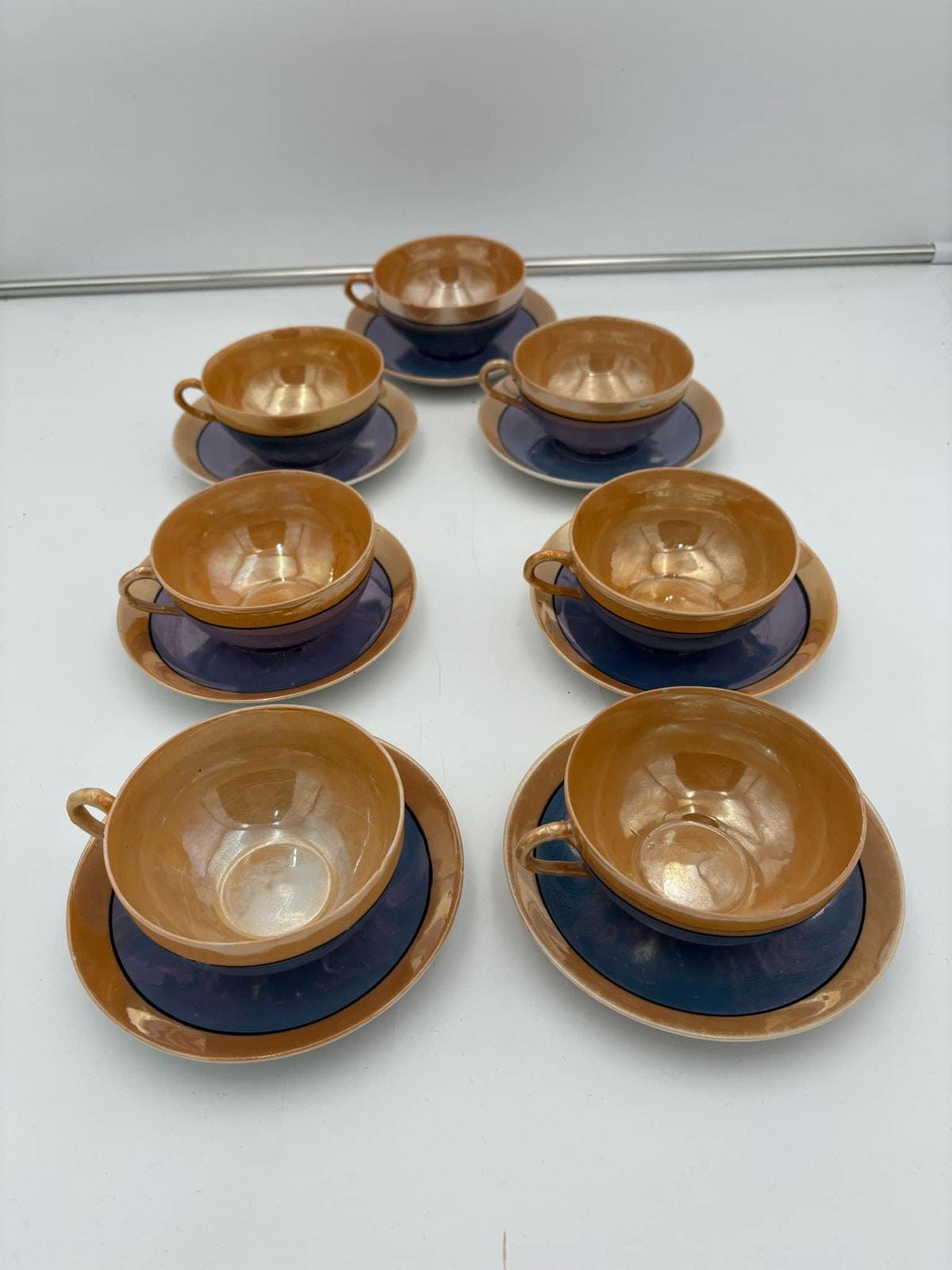 &TEAM D'ICON JAPAN TAKIセット！ Set of 7 1920s-1930s Japanese Takito TT Porcelain Lusterware Tea