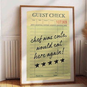 Chef Was Cute Print, Kitchen Wall Art, Chef Was Cute Would Eat Here Again, Home Decor, Dining Room Wall Art, Kitchen Quotes, Wall Art Prints