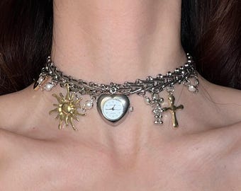 Sunset Watch Choker Necklace Hippie Punk Fairy core necklace