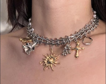 crunchy Y2K trendy sole necklace collana choker