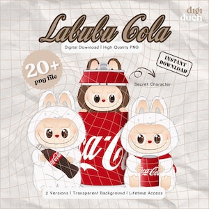 22 Labubu PNG, Labubu Cola, Labubu Bundle PNG, Labubu PNG Design, Süßes Labubu, Drucken und Schneiden, kommerzielle Nutzung, digitaler Download