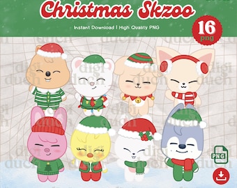 【ピーマン】SKZOO クリスマス衣装 Stray Kids クリスマス SKZOO クリップアート | PNG、透明な背景