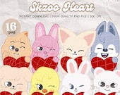 SKZOO Heart Valentines PNG Bundle, Print-and-Cut, Commercial Use, Digital Download