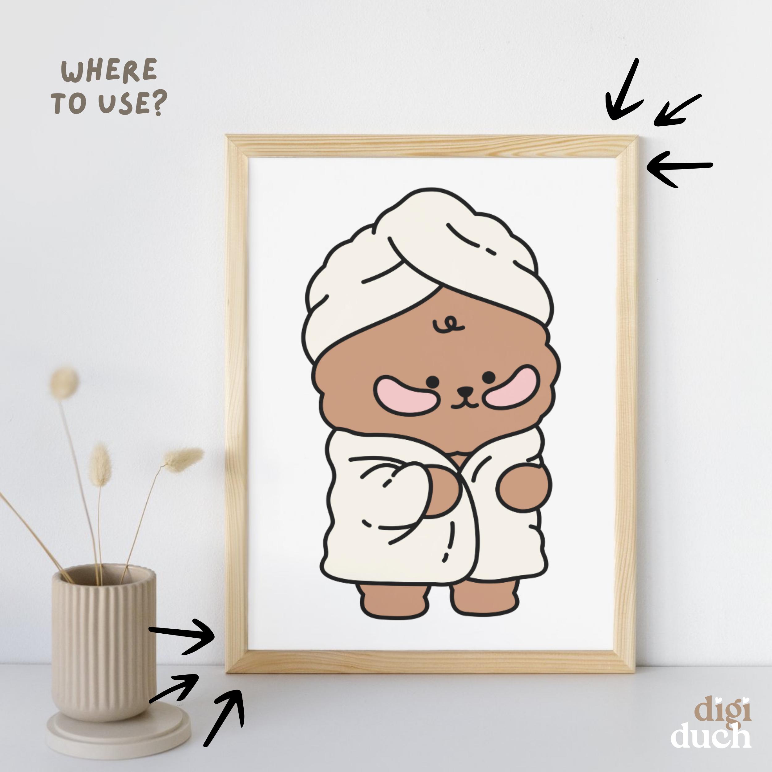 Spa Chibi Kawaii Korean Bear Self-care Clipart Bundle, Cute Spa Day Bear PNG ...