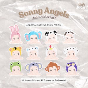 60 Png Kawaii Tier Serie Engel!! Sonny PNG SVG, druckbare Clipart, Sonny Engel digitale Png SVG, Print-and-Cut, sofortiger Download