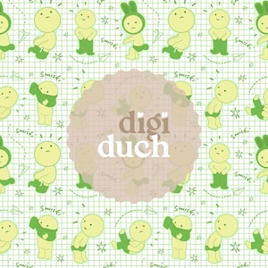 Smiski Seamless Pattern: Repeating PNG & JPG Files (Commercial Use)