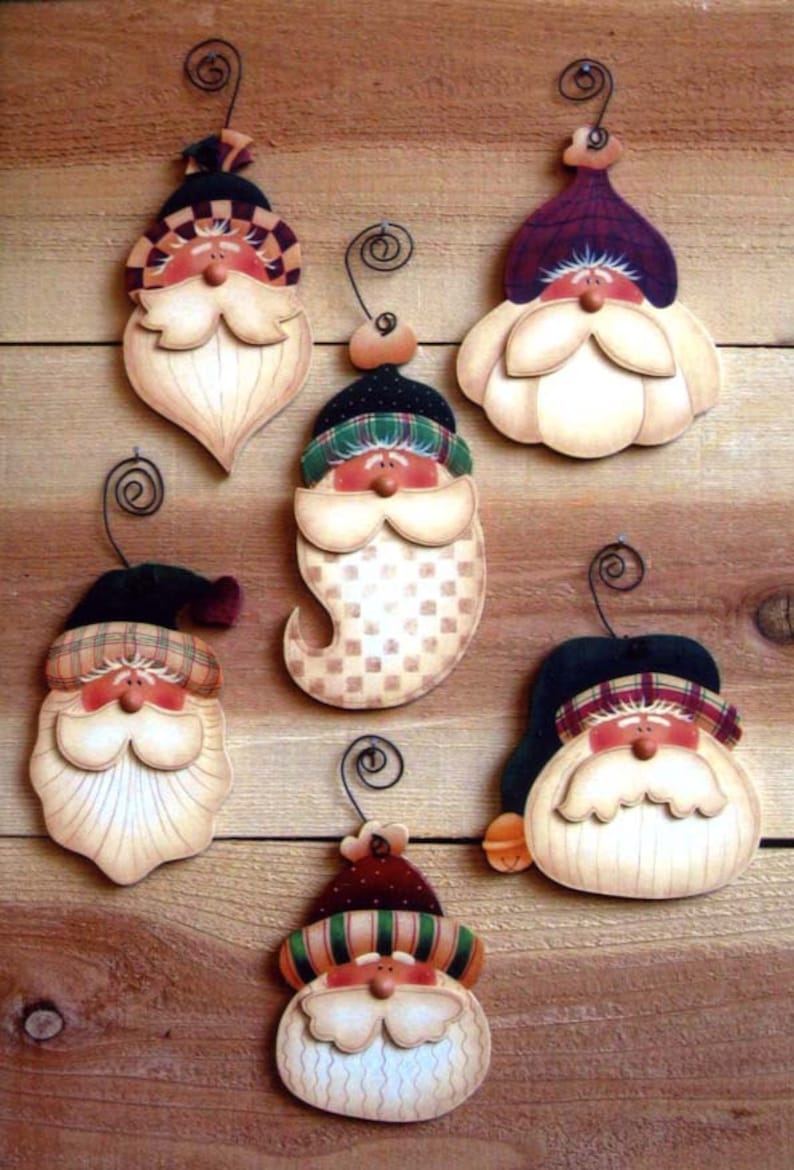 477 Simple Santas, Tole Painting Digital Download Pattern Etsy