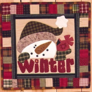 732 It&#39;s Winter, digital download, quilted wall hanging pattern
