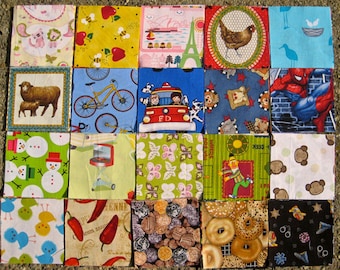 I Spy Fabric Squares,  4" squares, set of 90 fabric squares