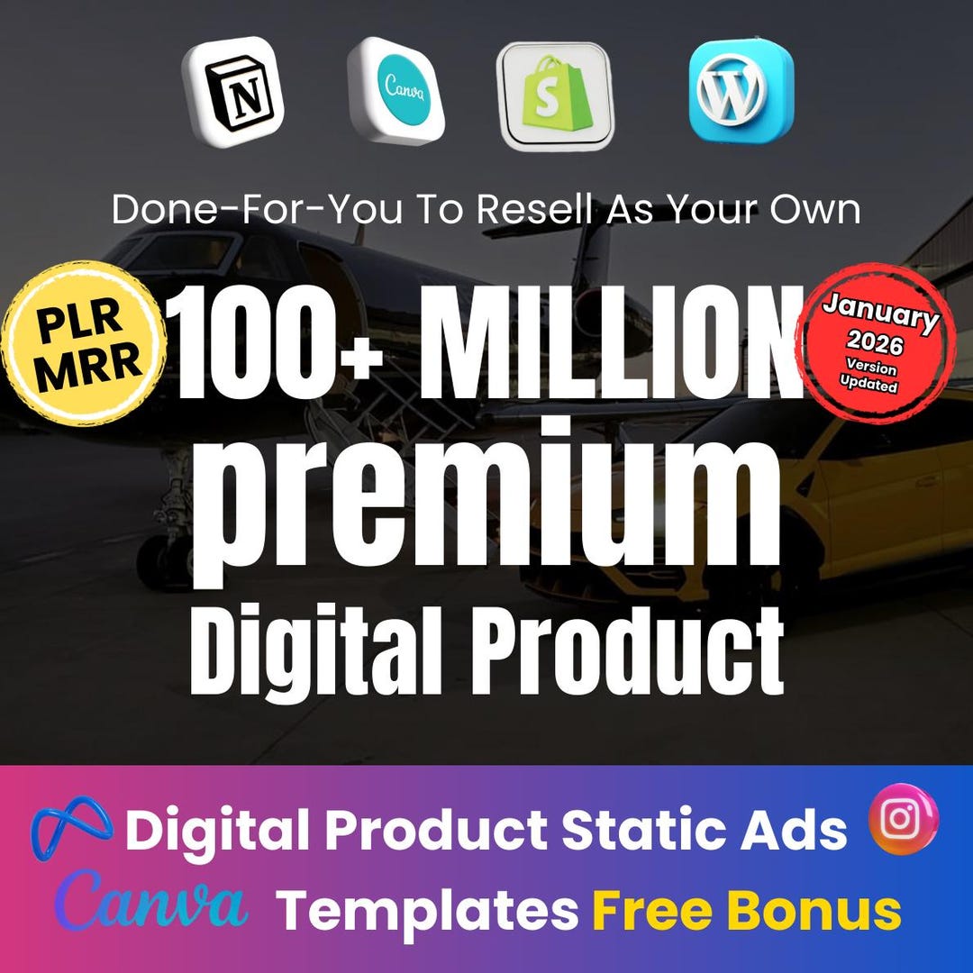 100+ Million Digital Products Bundle: MRR & PLR Resell Rights (digital ...