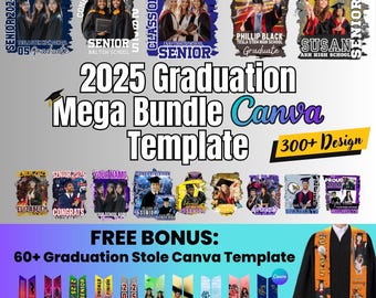 Abitur 2025 T-Shirt & Stola Canva Template Bundle