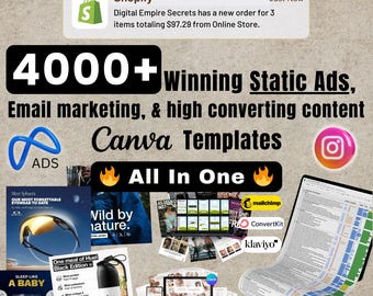 4000+ Meta Ad Canva Templates, Social Media & Email Marketing (Digital Download)