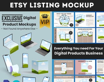Etsy Listing Mockup Templates: 1700+ Digital Product Mockups (Canva & PSD)