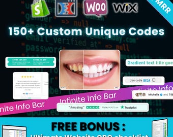 150+ Liquid HTML Code Snippets: Website Customization Guide (Digital Download)