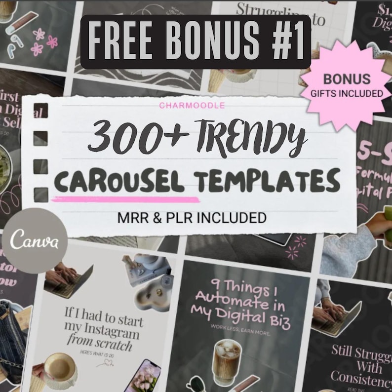 PLR MRR 60,000+ Instagram Canva Templates Bundle | Social Media Bundle ...