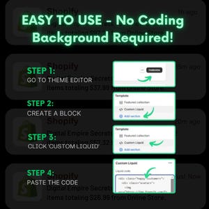 Shopify Liquid Codebook, 60+ Customizable Shopify Liquid Codes, Custom Shopify Liquid Codes, Editable Website Codes, Conversion Rate Codes