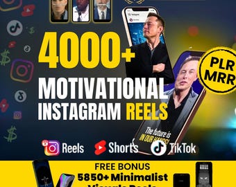 4000+ Motivational Reels Bundle, Viral Instagram TikTok YouTube Shorts Video Pack, Inspiration Animation Reels, PLR & MRR (Digital Download)