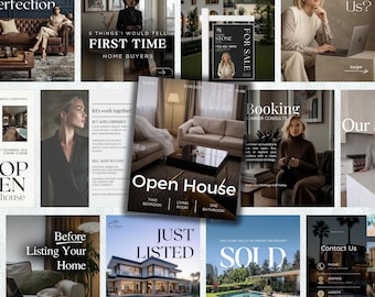 400+ Realtor Instagram Canva Templates, Luxury Real Estate Social Media Posts, Real Estate Presentation Template, Realtor Marketing Template