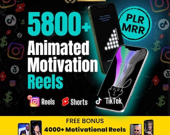 5800+ Animated Motivational Reels Bundle, Viral Instagram TikTok YouTube Shorts Video Pack, Animation Reels, PLR & MRR (Digital Download)
