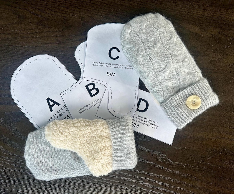Sweater Mitten Sewing Pattern: 2 Sizes, Beginner Friendly (PDF Download ...
