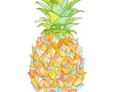 Rainbow Pineapple - Juicy Sunshine - Illustration Print