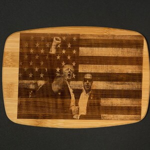 Donald Trump, kitchen, cutting board, bamboo, anime, MAGA , Charcuterie board, Make America great again, Republican,