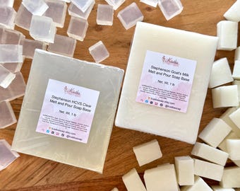 Clear and Goat’s Milk Melt & Pour Soap Base: DIY Soap Making (1 lb)