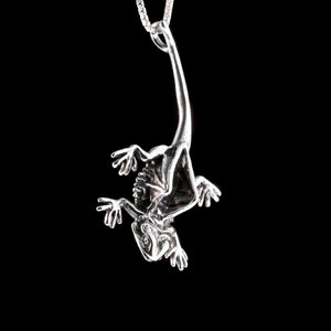 Collar de lagarto, collar de dragón barbudo alado, dije de dragón barbudo alado de plata, colgante de alas de lagarto, joyería de lagarto, joyería de reptil animal