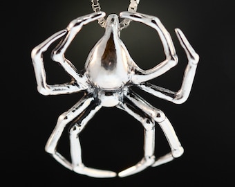 Halloween Sale Halloween Jewelry Halloween Necklace Spider Necklace Silver Spider Pendant Spider Jewelry Insect Jewelry Bug Jewelry