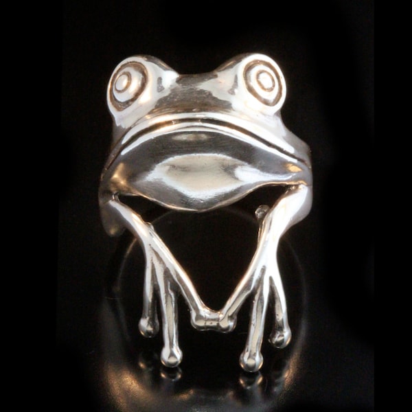 Tree Frog Ring Silver - Tree Frog Ring - Frog Jewelry Silver Frog - Frog Prince - Animal Ring