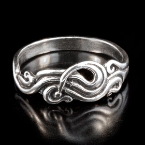 Sterling Silver Ring Swirl Ring Wave Ring Nouveau Swirl Ring Wave Jewelry Swirl Jewelry Pinky Ring Wave Jewelry Abstract Ring Spiral Ring image 1