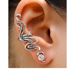 Ohr Manschette Silber Ohr wickeln Spiro Swirl Ohr Manschette Silber Silber Swirl Ohrring Nicht durchbohrten Ohrring Hochzeit Schmuck Statement Ohrring Bling