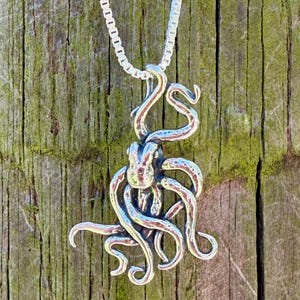 Sea Life - Octopus Charm - Sterling Silver - Ocean Lover Charm image 1