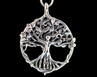 Silver Tree of Life Necklace, Tree of Life Pendant, Circle of Life Tree Charm, Gift For Mom, Gift For Wife, Boho Necklace, Bohemian Jewelry