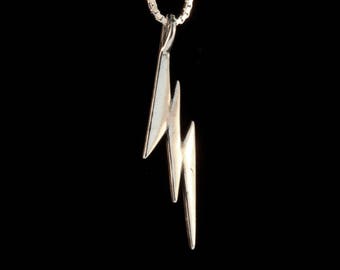 Lightning Bolt Necklace Lightning Bolt Charm Silver Lightning Bolt Pendant Lightning Bolt Jewelry