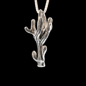 Tiny Cactus Necklace Saguaro Cactus Charm Sterling Silver Cowboy Jewelry Western Jewelry Desert Plant Cactus Jewelry Cordon Cactus Charm