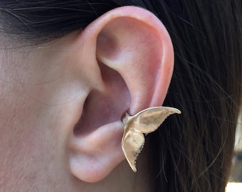 Whale Tail Ear Cuff - Bronze - Non Pierced Ocean Animal Earring