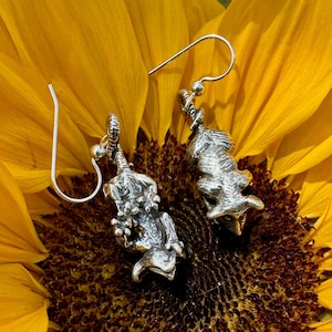 Silver Possum Earrings Hanging Baby Possum Charm Cute Baby Animal Earrings Animal Charm Silver Animal Charm Possum Lover Opossum Jewelry