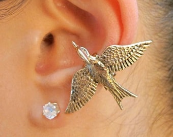 Bird Ear Cuff Bronze Mocking Jay Ear Cuff Mocking Jay Jewelry Bird Jewelry Bird Earrings Bird Ear Cuff Animal Jewelry Wing Earring Feather