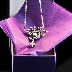 Kikker geschenken kikker ketting uniek cadeau kikker bedel kikker hanger zilveren kikkerprins cadeau voor haar cadeau voor vrouw sieraden Black Friday Sale Cyber