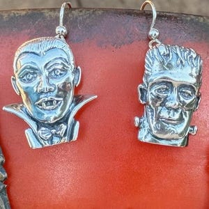 Frankenstein and Dracula Earrings Vampire Earrings Halloween Jewelry Sci Fi jewelry Monster Jewelry