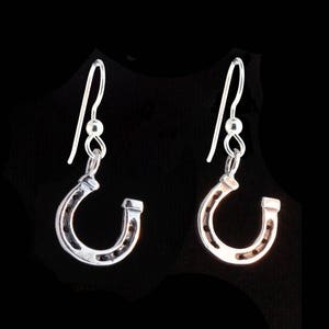 Horseshoe Earrings Horse Jewelry Horse Earrings Silver Horse Shoe Silver Earrings Good Luck Charm Equestrian Jewelry Horse Necklace Silver